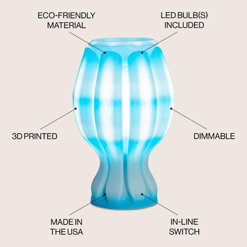 Flower Tropical Coastal Plant-Based PLA 3D Printed Dimmable LED Table Lamp - JONATHAN Y